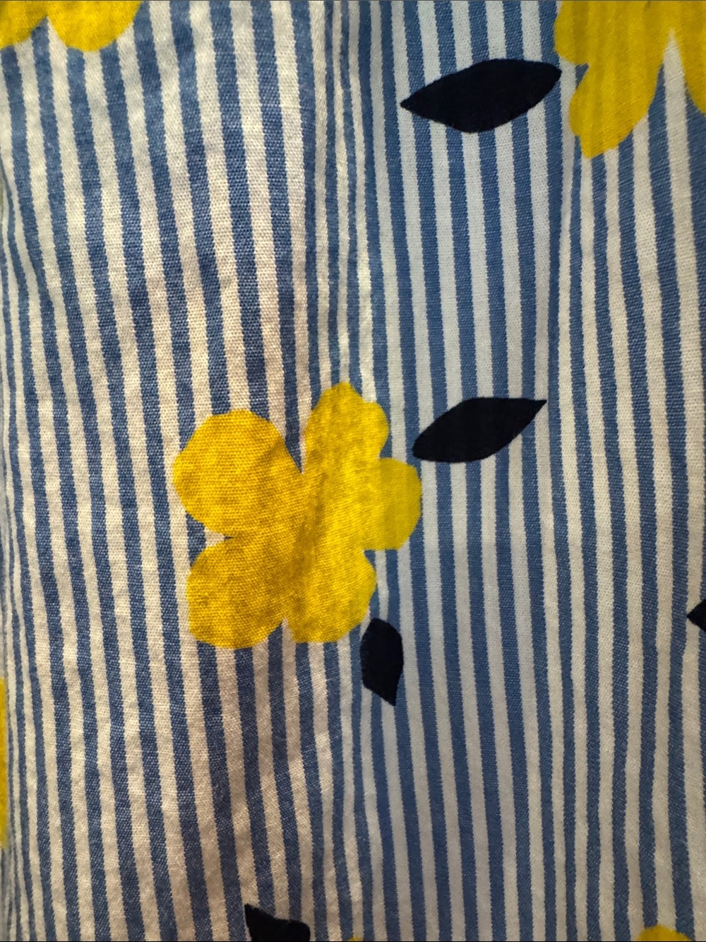 crown & ivy Blue and Yellow Off-Shoulder Stripe Floral Dress - Picture 4 of 4